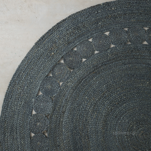 Στρογγυλό Χαλί Καλοκαιρινό (Φ150) Nima Carpets Makrame Dark Grey