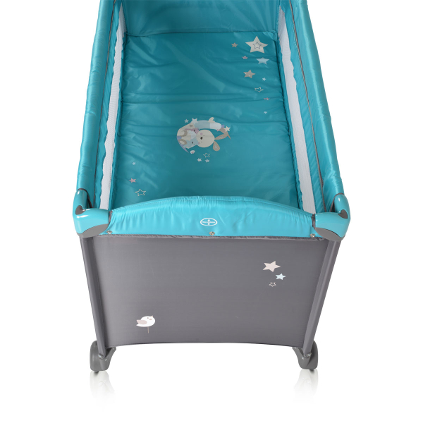 Παρκοκρέβατο 2 Θέσεων Με Αλλαξιέρα (0+ Μηνών/Έως 15kg) Moni Sleepy Turquoise