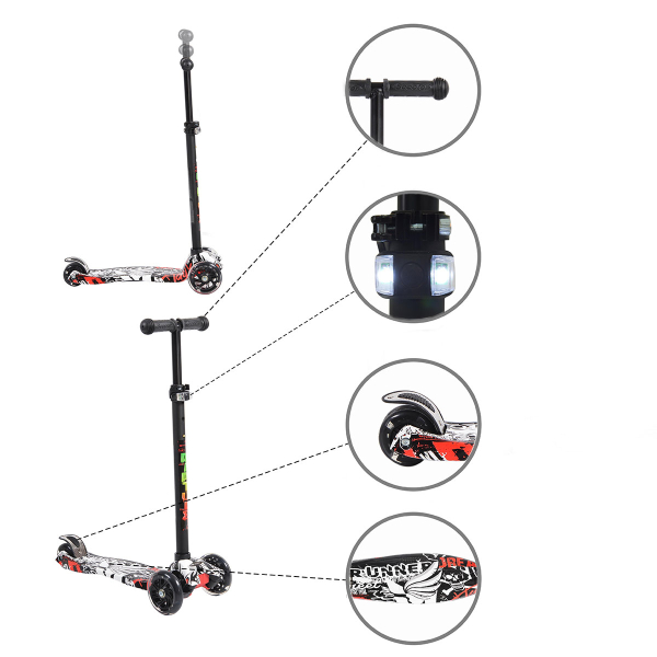 Παιδικό Πατίνι Τρίτροχο (3+ Ετών) Byox Rapture Black