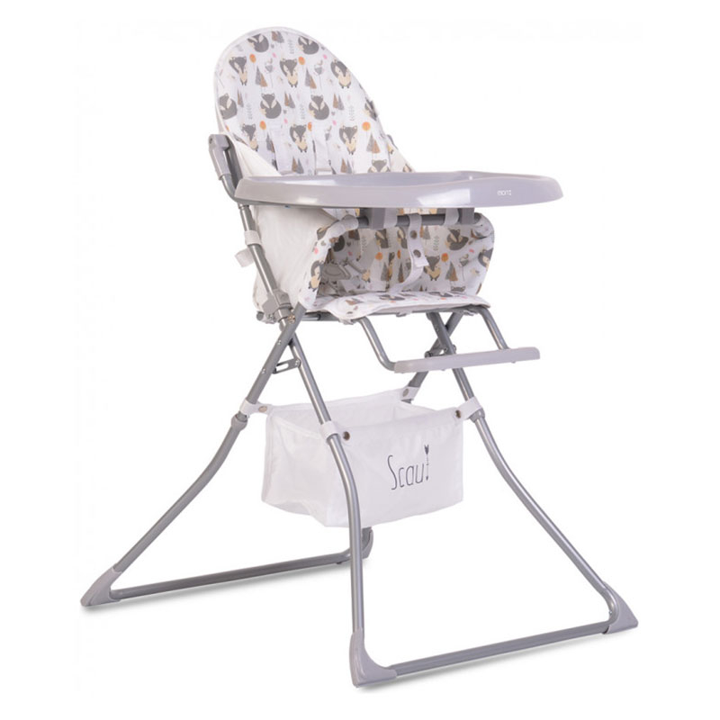 Καρεκλάκι Φαγητού Αναδιπλούμενο (6+ Μηνών/ Έως 15kg) Moni Scaut Grey