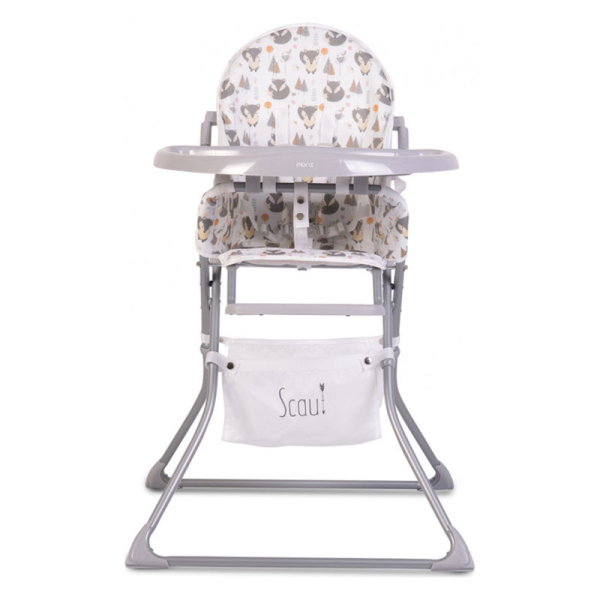 Καρεκλάκι Φαγητού Αναδιπλούμενο (6+ Μηνών/ Έως 15kg) Moni Scaut Grey