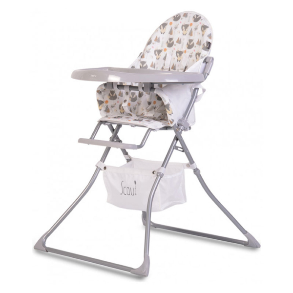 Καρεκλάκι Φαγητού Αναδιπλούμενο (6+ Μηνών/ Έως 15kg) Moni Scaut Grey