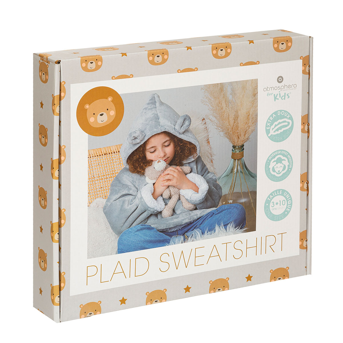 Fleece Φούτερ με Sherpa A-S Hood Bear 174252C Home Ένδυση Παιδική - Βρεφική Σπιτιού Παιδικές Ρόμπες Spitishop