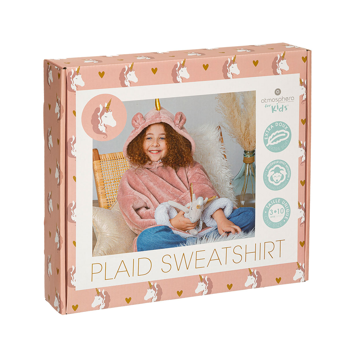 Fleece Φούτερ με Sherpa A-S Hood Unicorn 174252A Home Ένδυση Παιδική - Βρεφική Σπιτιού Παιδικές Ρόμπες Spitishop