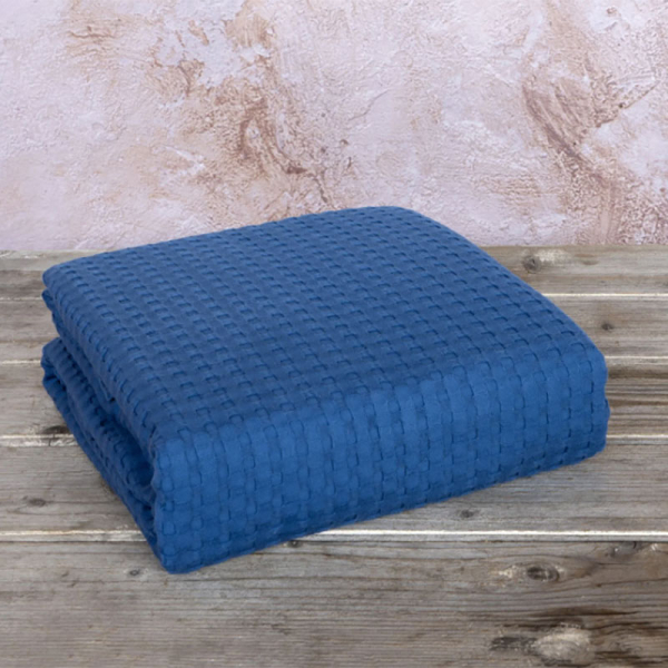Κουβέρτα Πικέ Υπέρδιπλη (220x240) Nima Bed Linen Habit Blue