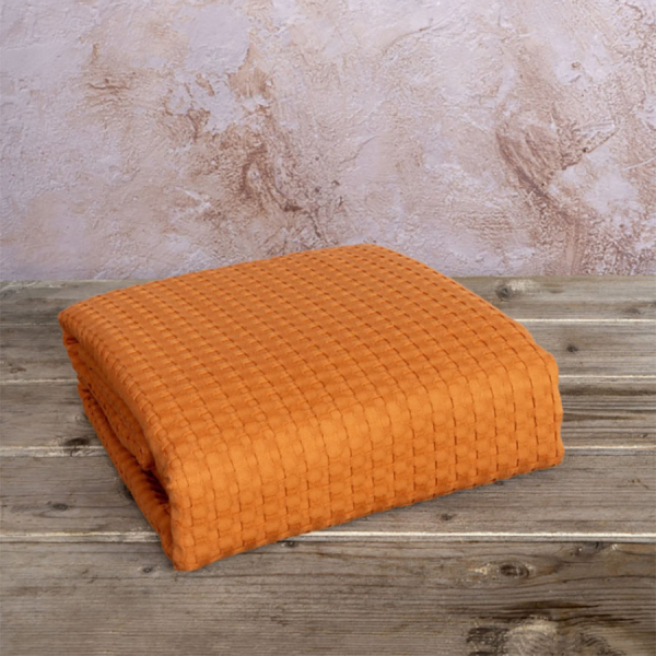 Κουβέρτα Πικέ Υπέρδιπλη (220x240) Nima Bed Linen Habit Deep Orange