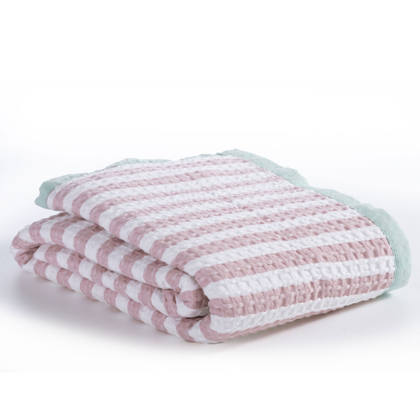 Κουβέρτα Πικέ Μονή (160x240) Nef-Nef Happy Stripe Pink