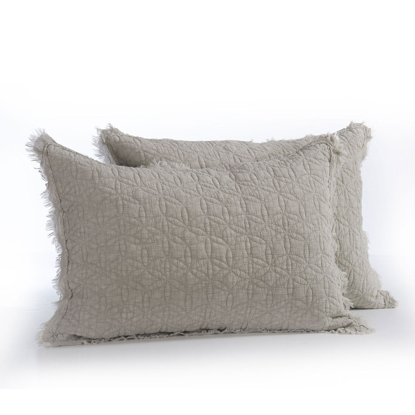 Ζεύγος Μαξιλαροθήκες Καπιτονέ (52x72) Nef-Nef Homeware Blue Collection Laren Beige