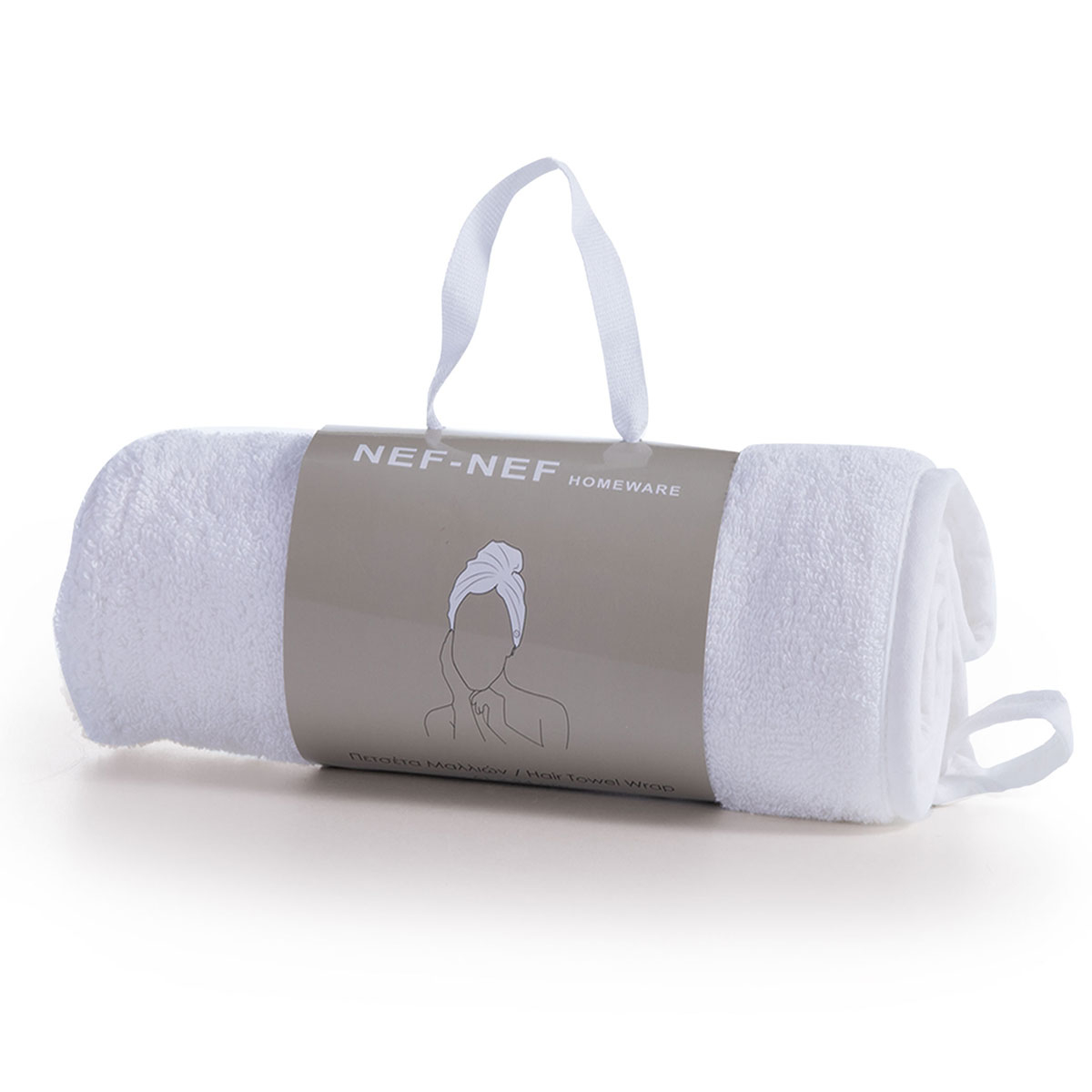Πετσέτα Στεγνώματος Μαλλιών – Τουρμπάνι (24×61) Nef-Nef Sandy White