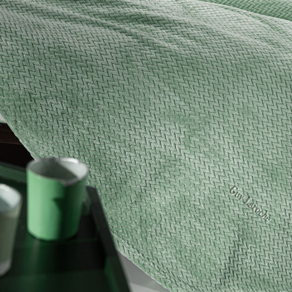 Κουβέρτα Fleece Μονή (160x220) + Διακοσμητική Μαξιλαροθήκη (Σετ) Guy Laroche Rombus Olive