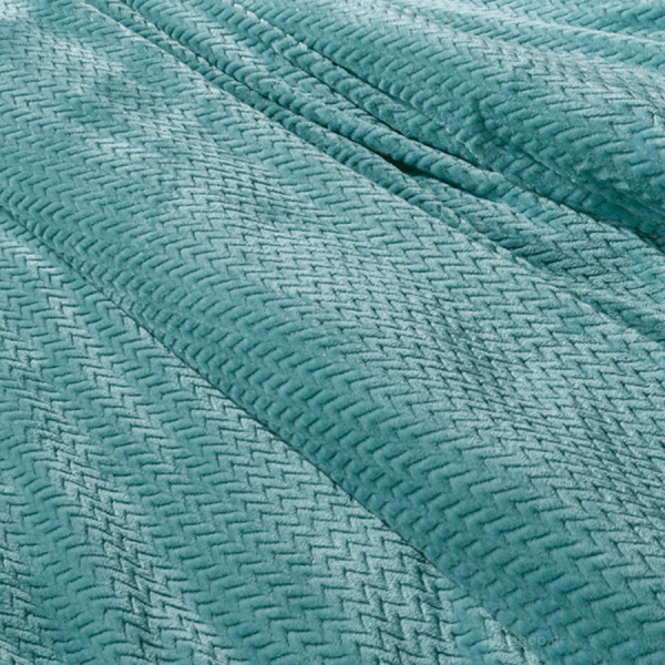 Κουβέρτα Fleece Υπέρδιπλη (220x240) + Διακοσμητική Μαξιλαροθήκη (Σετ) Guy Laroche Rombus Petrol