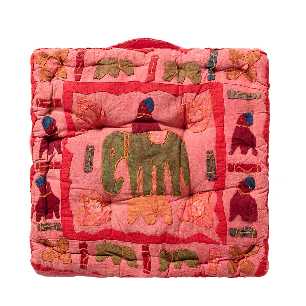 Μαξιλάρα Δαπέδου (40x40x10) Silk Fashion Elephant Red 241024