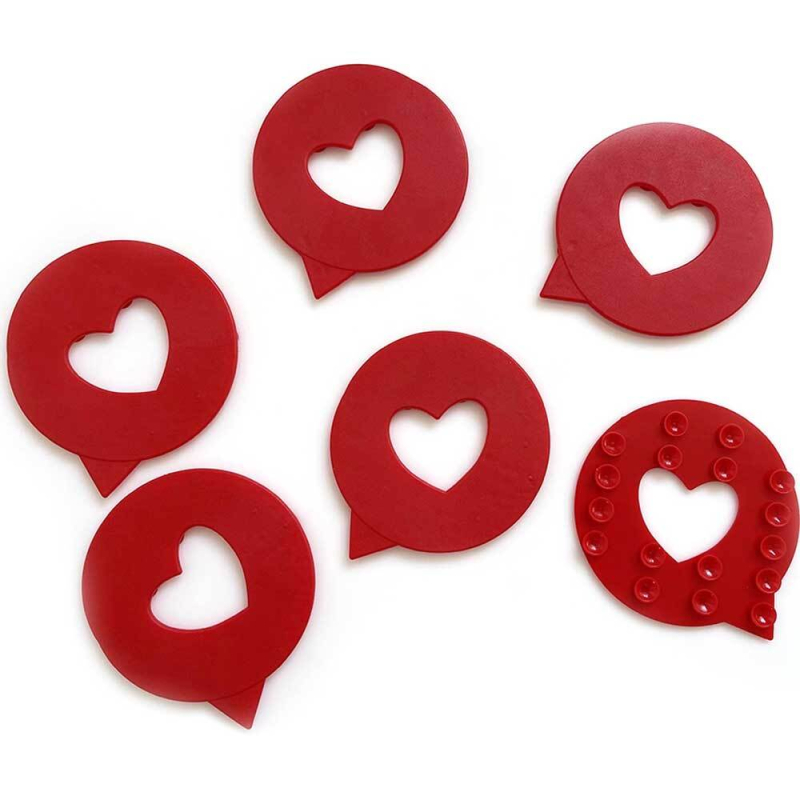 Αντιολισθητικά Πατάκια Μπάνιου (Σετ 6τμχ) Octopus Καρδιά 00523