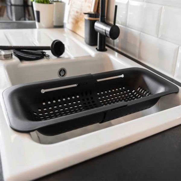 Σουρωτήρι Νεροχύτη Επεκτεινόμενο (37-50x20x7) Wenko Sivo Black 55012100