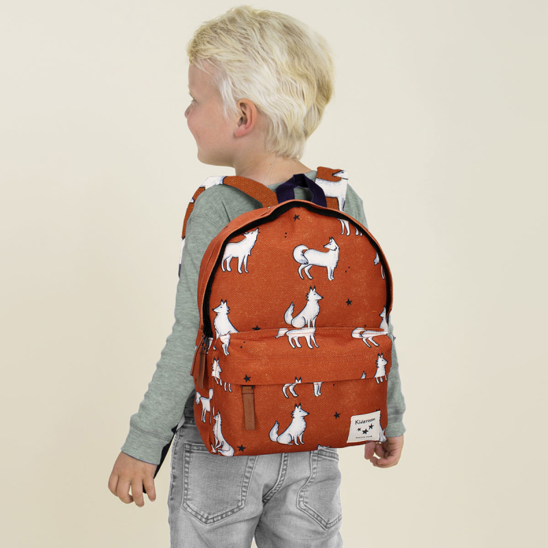 Σχολική Τσάντα Νηπιαγωγείου (23x8x31) Kidzroom Wondering Wild Cognac