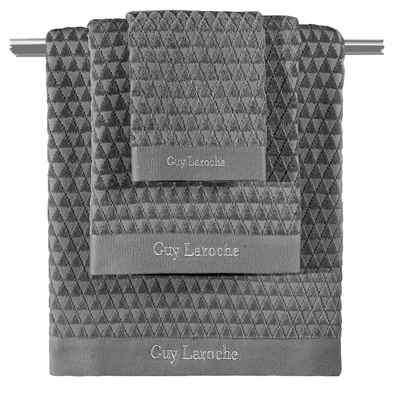 Πετσέτες Μπάνιου (Σετ 3Τμχ) Guy Laroche Tokyo Anthracite 500Gsm Home Λευκά Είδη Spitishop