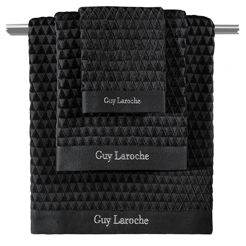 Πετσέτες Μπάνιου (Σετ 3Τμχ) Guy Laroche Tokyo Black 500Gsm Home Λευκά Είδη Spitishop