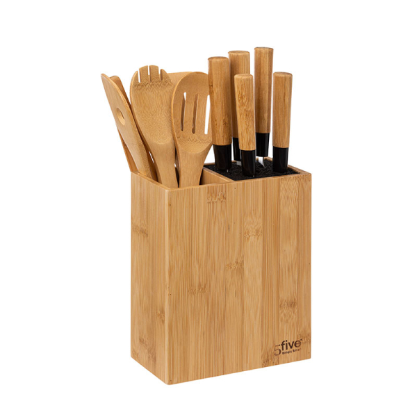 Μαχαίρια Κουζίνας & Κουτάλες Σε Βάση (Σετ 11τμχ) F-V Bamboo 189690