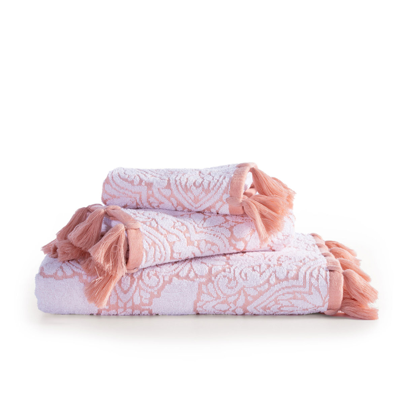 Πετσέτα Σώματος (70x140) Nef-Nef Premium Lorelay White - Pink 550gsm