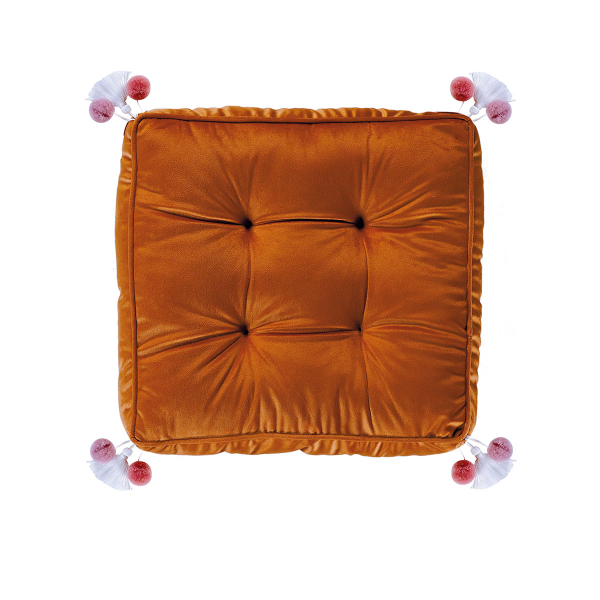 Βελουτέ Μαξιλάρα Δαπέδου (40x40x8) Kentia Loft Steven 40 Terracotta