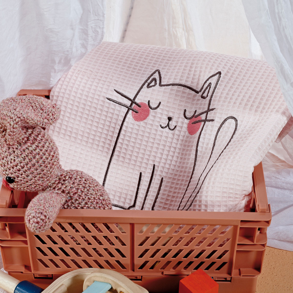 Κουβέρτα Πικέ Κούνιας (100x150) Kentia Stylish Kitty Cat