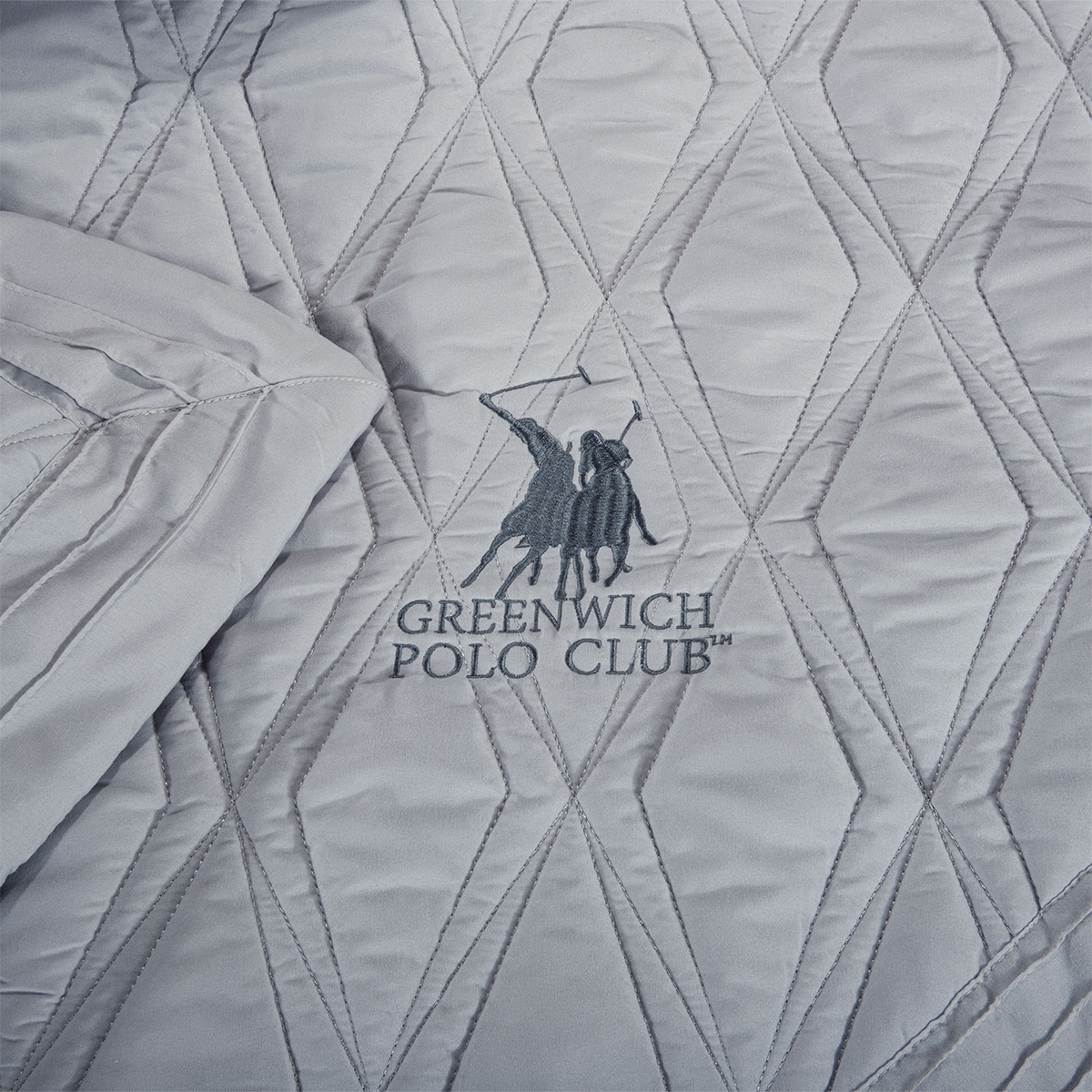 Κουβερλί Υπέρδιπλο (Σετ 220X240) Greenwich Polo Club Solid 2160 Grey Home Λευκά Είδη Μόδα Γάμου Νυφικά Spitishop