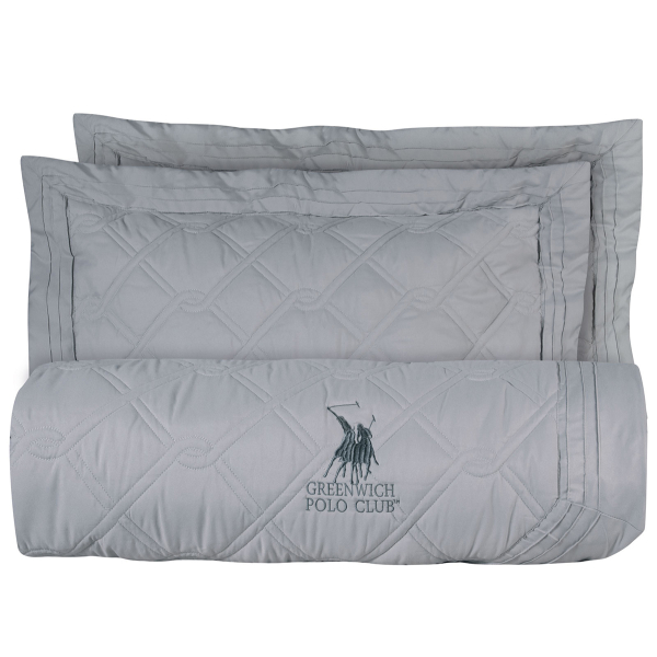 Κουβερλί Υπέρδιπλο (Σετ 220x240) Greenwich Polo Club 3D Solid 2163 Grey