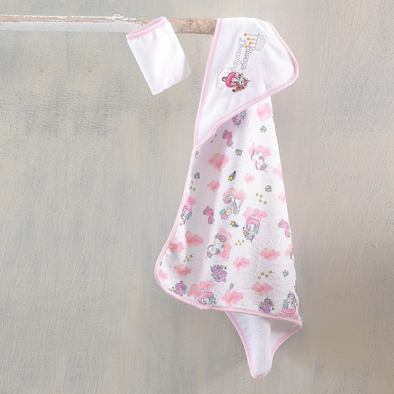 Βρεφική Κάπα + Γάντι Rythmos Pink Unicorn