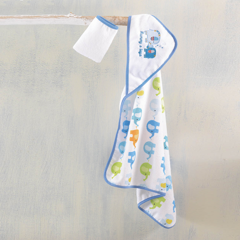 Βρεφική Κάπα + Γάντι Rythmos Blue Elephant