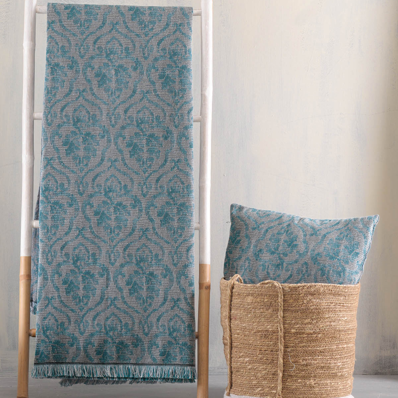 Ριχτάρι Καναπέ Τριθέσιου (180x280) Rythmos Medallion Πετρόλ