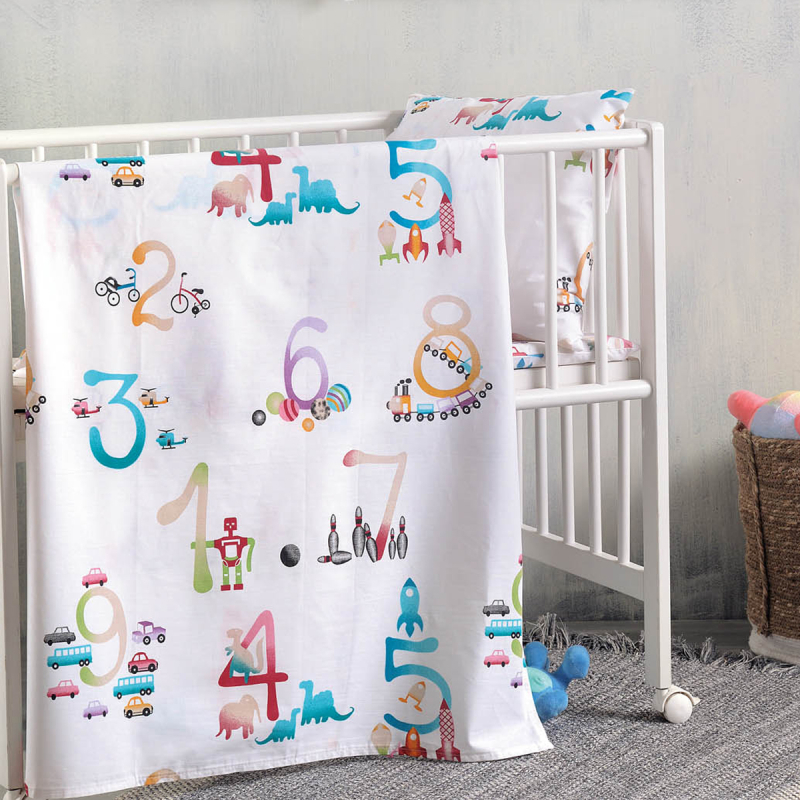 Παπλωματοθήκη Κούνιας (Σετ 110x160) Rythmos Numbers