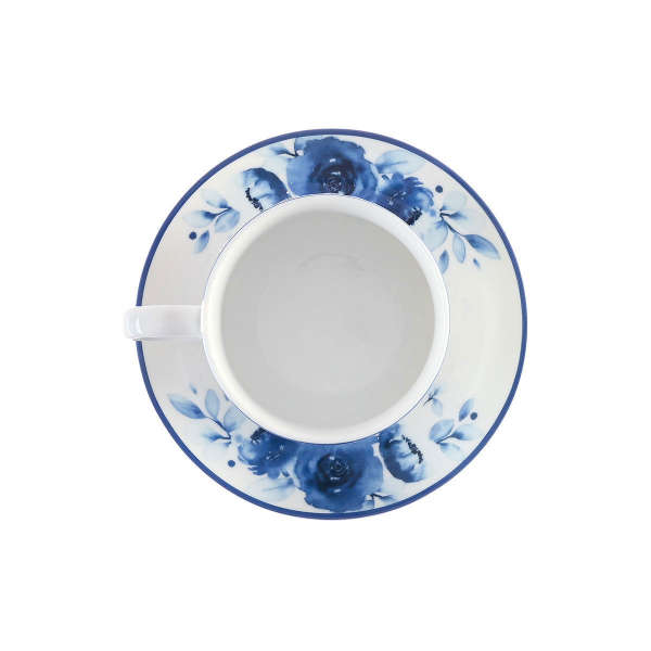 Φλυτζάνι Τσάι 220ml + Πιατάκι Estia Blue Rose 07-16135