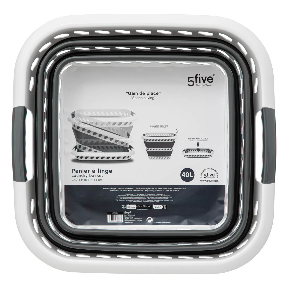Πτυσσόμενο Καλάθι Ρούχων (48X49X34) F-V Collapsible 186192 Home Οργάνωση & Αποθήκευση Πλύσιμο Σιδέρωμα Spitishop