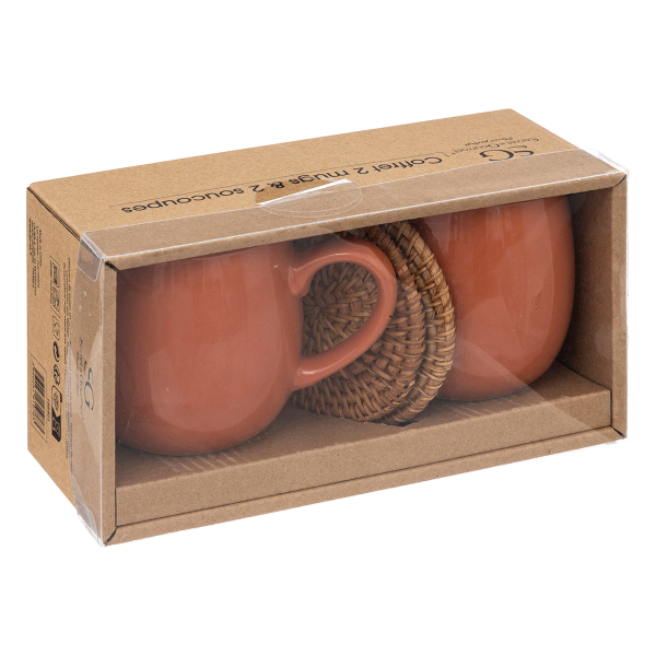 Φλυτζάνια Καφέ 300ml + Σουβέρ (Σετ 4τμχ) S-D Alic 188401