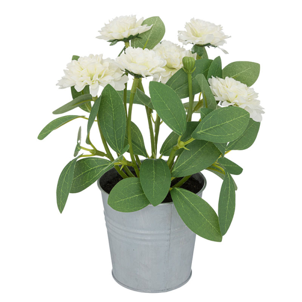 Τεχνητό Λουλούδι Σε Γλάστρα (Φ15x19) A-S Zinc Pot White 193801