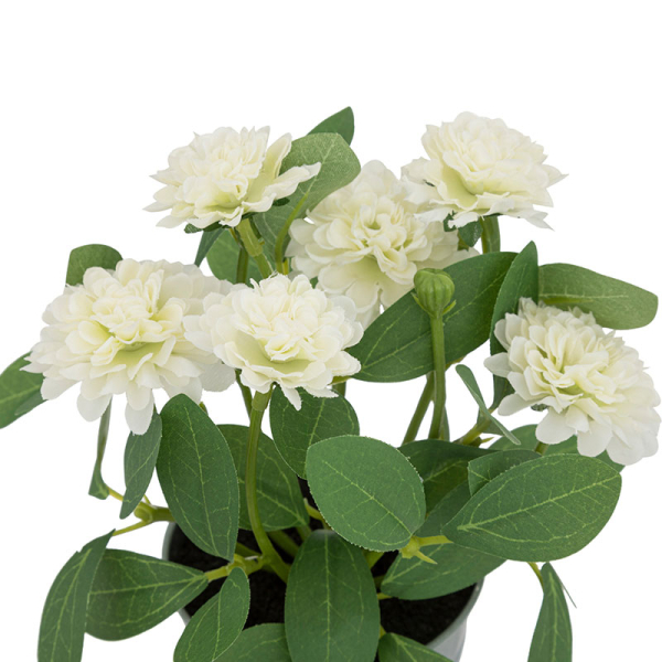 Τεχνητό Λουλούδι Σε Γλάστρα (Φ15x19) A-S Zinc Pot White 193801