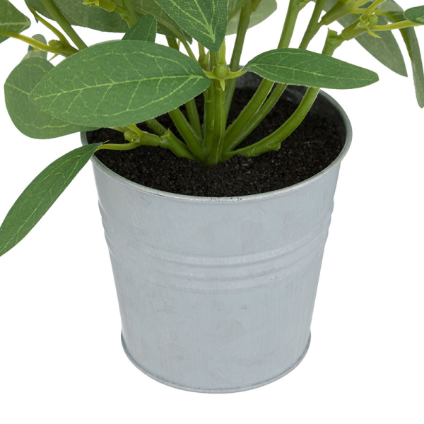 Τεχνητό Λουλούδι Σε Γλάστρα (Φ15x19) A-S Zinc Pot White 193801