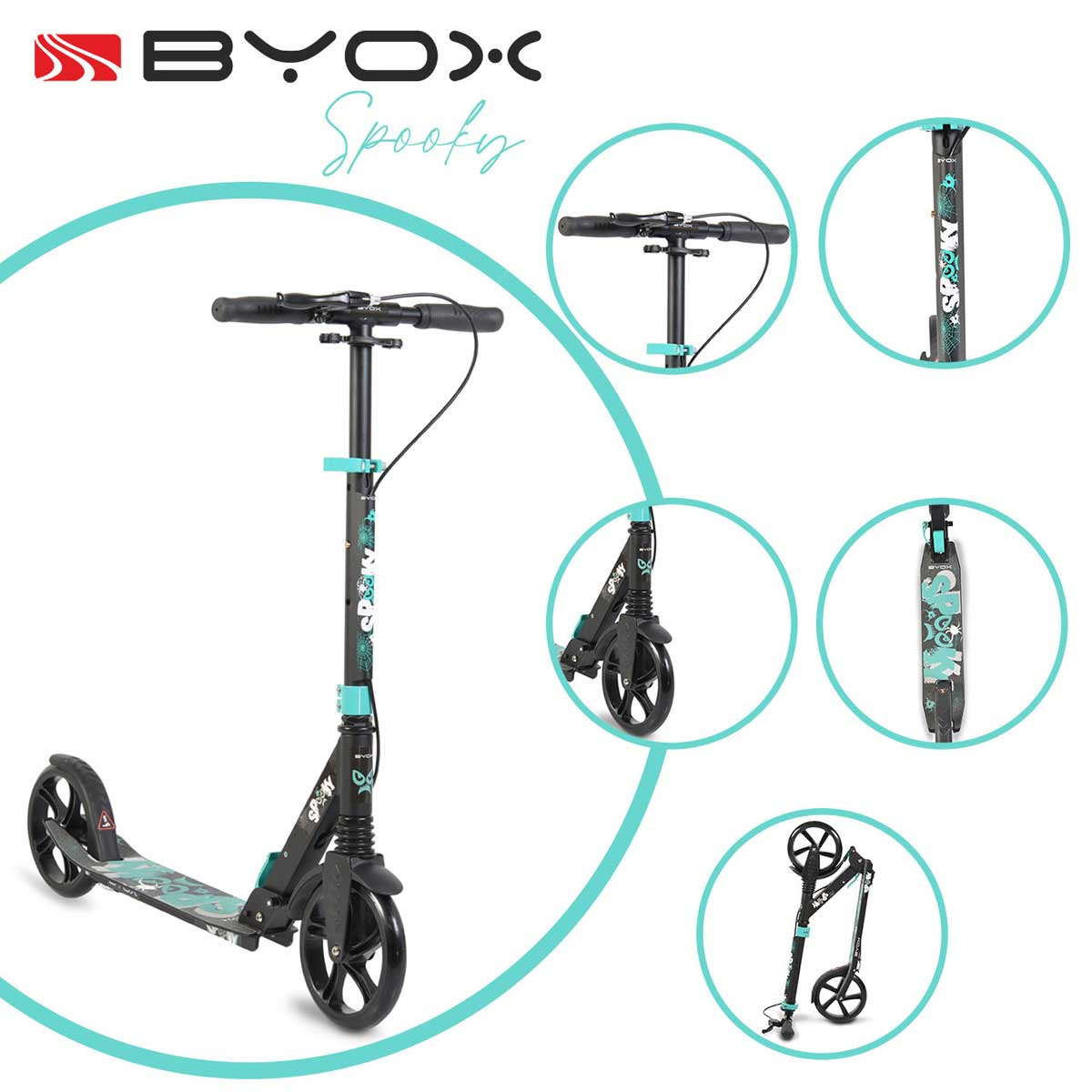 Παιδικό Πατίνι Δίτροχο (8+ Ετών) Byox Spooky Turquoise Home Παιχνίδια Πατίνια - Skateboard Spitishop