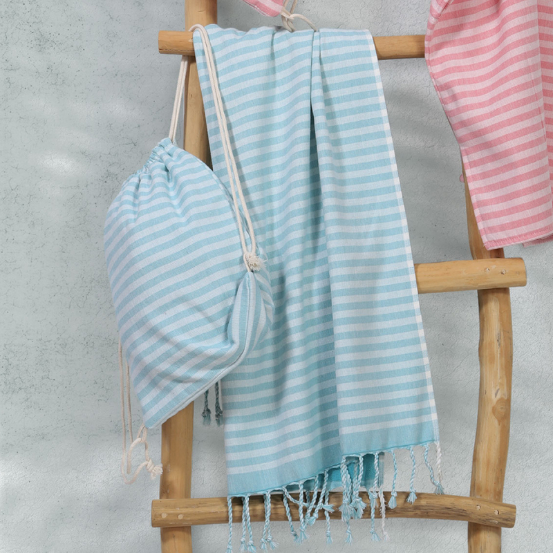 Παιδική Πετσέτα Θαλάσσης - Παρεό (70x120) Nef-Nef Homeware Sweet Line Aqua
