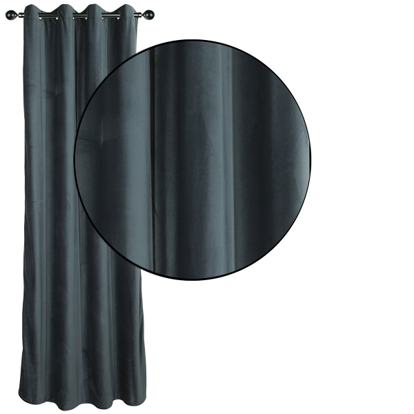 Κουρτίνα Βελουτέ (140x270) Με Τρουκς Das Home 2231 Blue