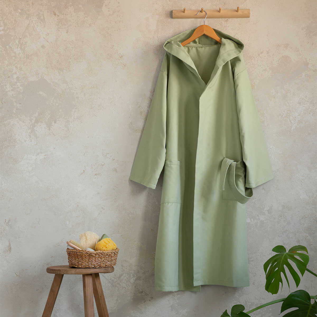 Μπουρνούζι Microfiber Nima Comfort L Khaki Medium Home Λευκά Είδη Μπάνιου Μπουρνούζια Spitishop