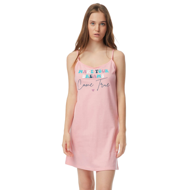 Νυχτικό Γυναικείο Καλοκαιρινό Minerva Waves 52352-489 Ροζ