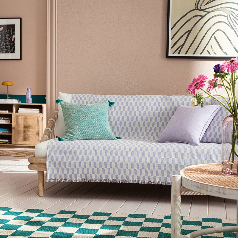 Ριχτάρι Καναπέ Τριθέσιου (180x310) Gofis Home Denise Violet 518/19