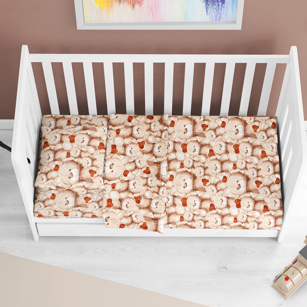 Πάπλωματοθήκη Κούνιας (120×160) Dimcol Teddy Bear 535 Beige 245692