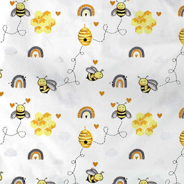 Πάνα Χασέ (80x80) Dimcol Honey Bee 545 White-Yellow