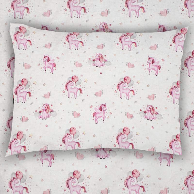 Βρεφική Μαξιλαροθήκη (35x45) Dimcol Unicorn 208 White-Pink