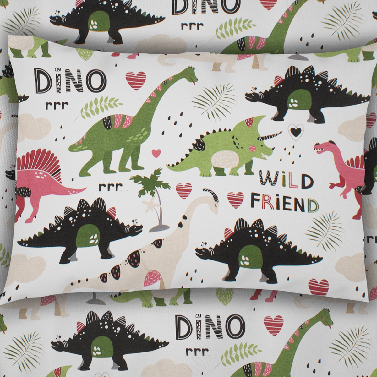 Βρεφική Μαξιλαροθήκη (35×45) Dimcol Dinosaur 518 Multi Colour
