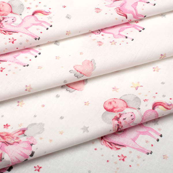 Σεντόνι Κούνιας Με Λάστιχο (70x140+15) Dimcol Unicorn 208 White-Pink