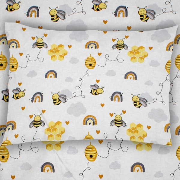 Μαξιλαροθήκη (50x70) Dimcol 545 Honey Bee White-Yellow