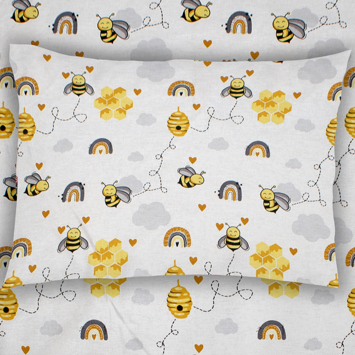 Μαξιλαροθήκη (50×70) Dimcol 545 Honey Bee White-Yellow